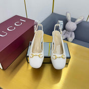 GG HIGH HEELS 65 IN CREAM WHITE LAMBSKIN WITH GOLD HARDWARE