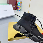 BALENCIAGA 25S SPEED 2.0 LACE-UP SNEAKERS IN BLACK KNITTED STYLE 3
