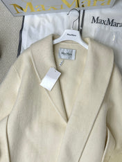 MAX MARA 25S CASHMERE COAT WITH FOX FUR TRIM 235