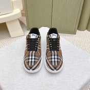 BURBERRY 26S PLAID TERRACE SNEAKERS IN BROWN CANVAS