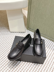 CHANEL 25S GODDESS MOCCASIN LOAFERS 65MM IN BLACK CALFSKIN GOLD HARDWARE