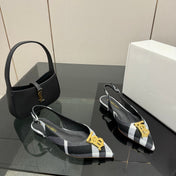 BURBERRY 26S SLINGBACK IN STRIPED COLOR COORDINATION FABRIC STYLE 8