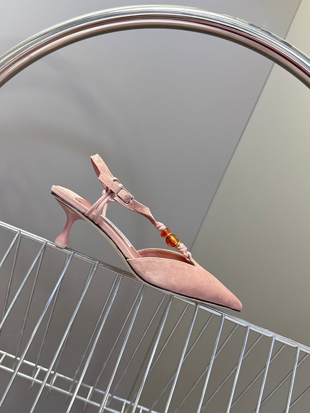 JIMMY CHOO 26S HIGH HEELS 50 MM IN DUSTY PINK SUEDE