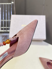 JIMMY CHOO 26S HIGH HEELS 50 MM IN DUSTY PINK SUEDE