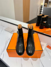 HM 26S ANKLE BOOTS 55 MM IN BLACK CALFSKIN