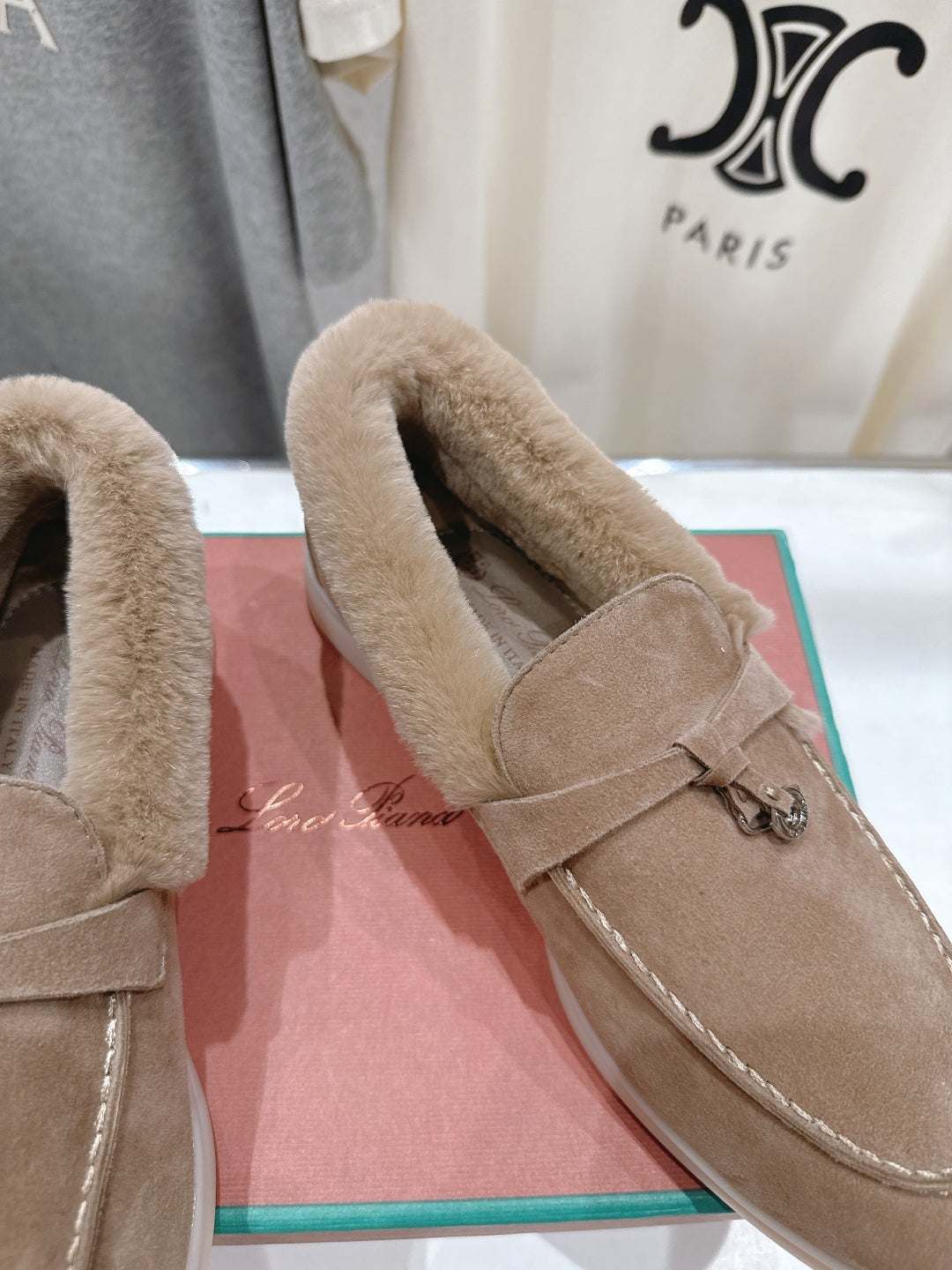 LP 25S SUMMER CHARMS WALK LOAFERS IN LIGHT BROWN SUEDE AND FLEECE