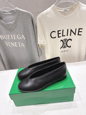 BOTTEGA VENETA 26S BALLET FLATS IN BLACK LAMBSKIN