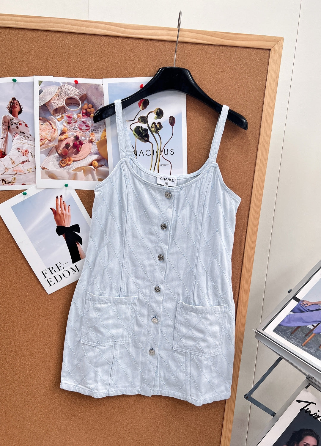 CHANEL 26S DENIM CAMI DRESS 1410