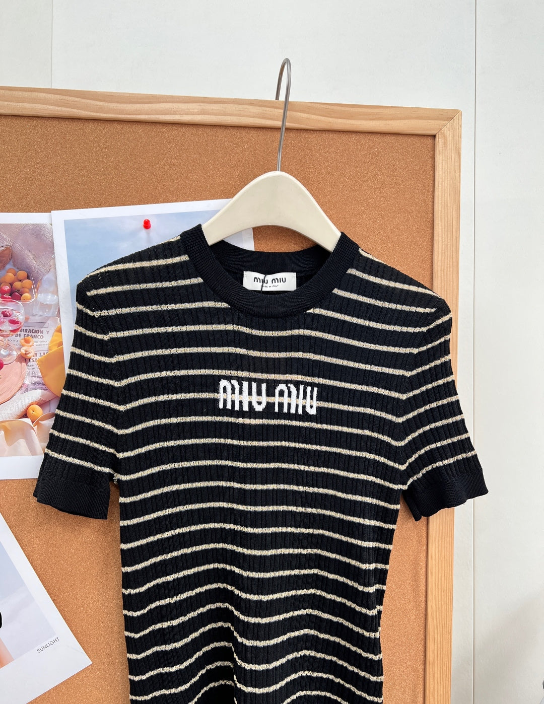 MIUMIU 26S SHORT-SLEEVE KNIT TOP 1452