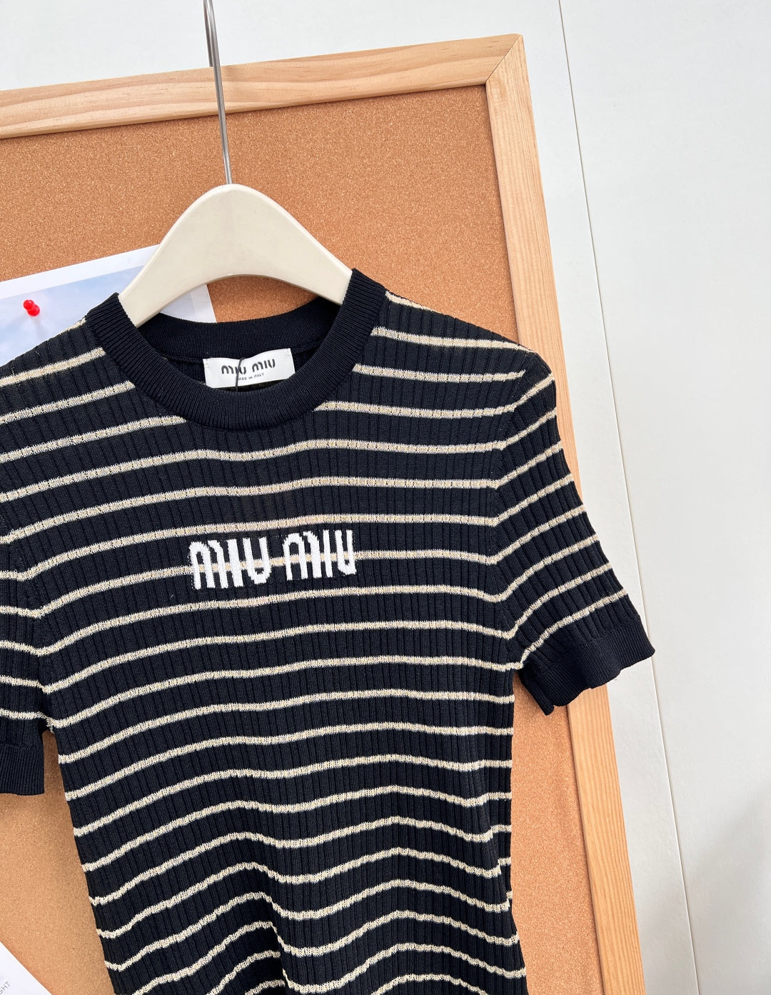 MIUMIU 26S SHORT-SLEEVE KNIT TOP 1452
