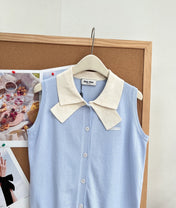 MIUMIU 26S SLEEVELESS KNIT POLO TOP 1375