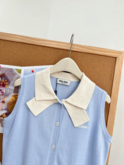 MIUMIU 26S SLEEVELESS KNIT POLO TOP 1375