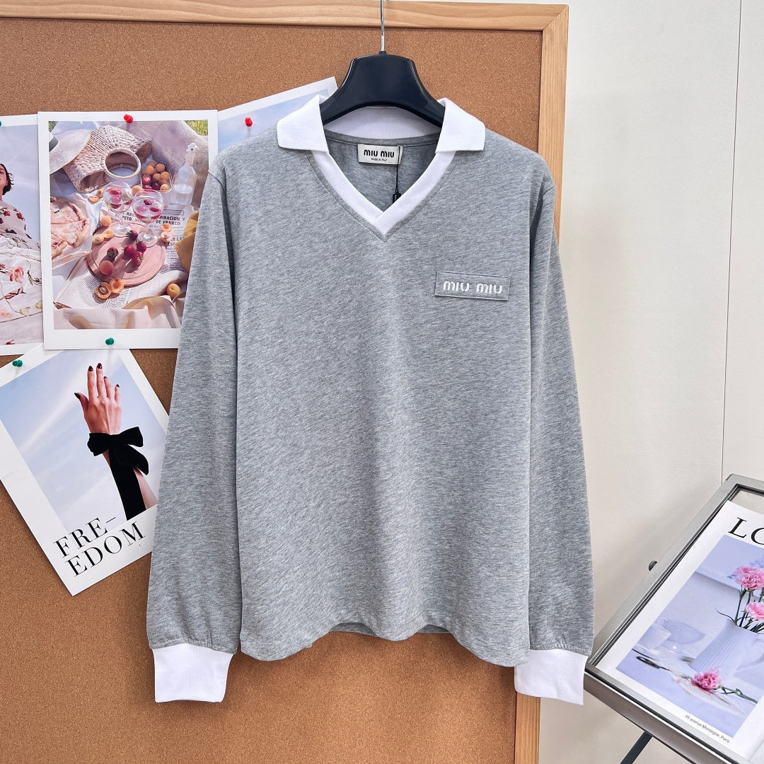 MIUMIU 26S LONG-SLEEVE POLO SHIRT 1413
