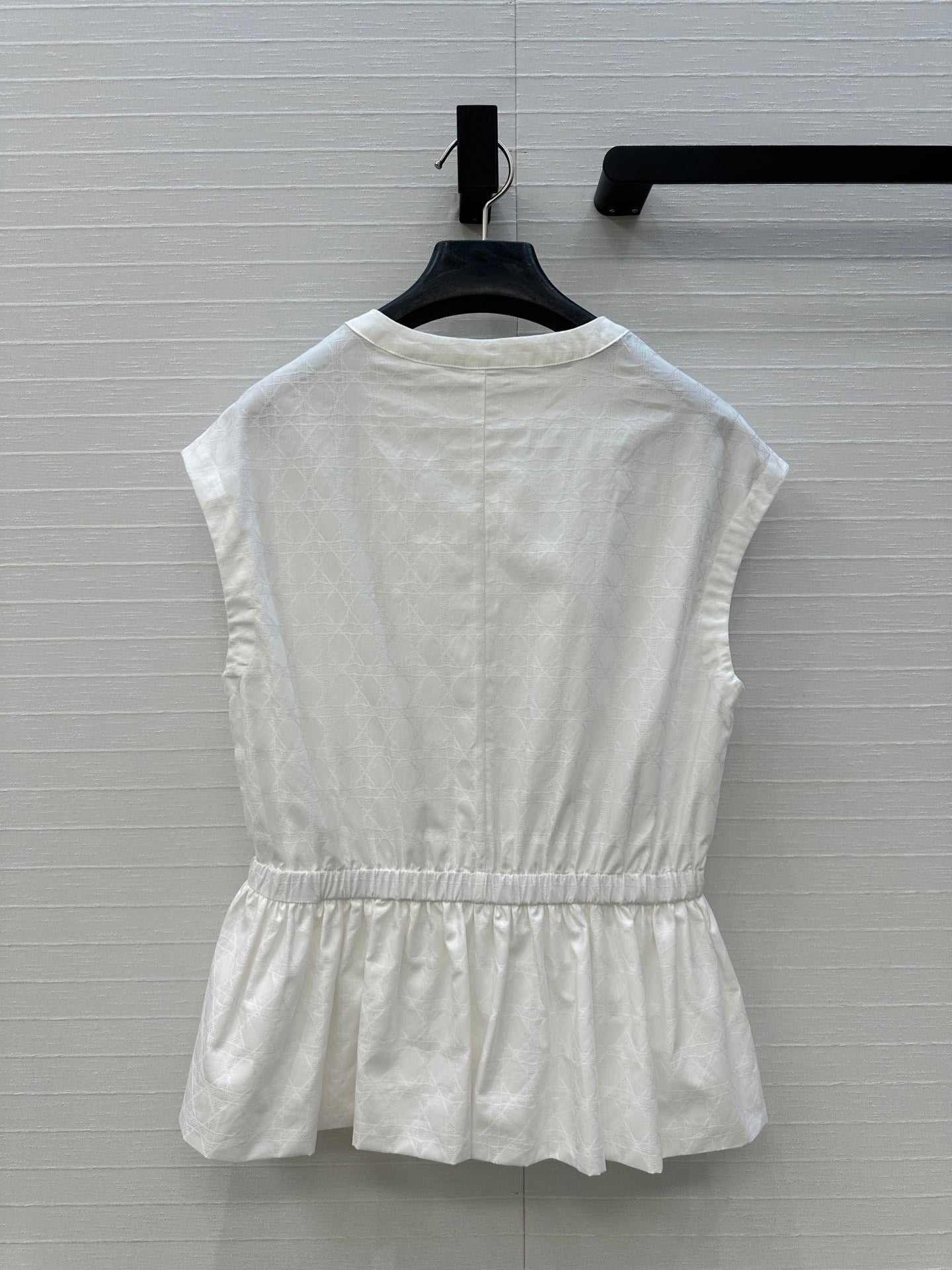 DIOR WHITE SLEEVELESS TOP WITH RUCHED WAIST