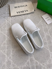 BOTTEGA VENETA 26S SABATO LOAFERS IN WHITE CALFSKIN