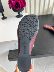 LOEWE 26S SANDALS IN DARK RED LAMBSKIN