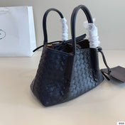 SMALL PINACOTECA TOTE BAG 25 IN BLACK CALFSKIN