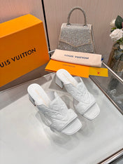 LV 26S HIGH-HEELED SANDALS 55 MM IN WHITE CALFSKIN