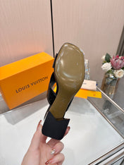 LV 26S HIGH-HEELED SANDALS 55 MM BLACK SHINY CALFSKIN