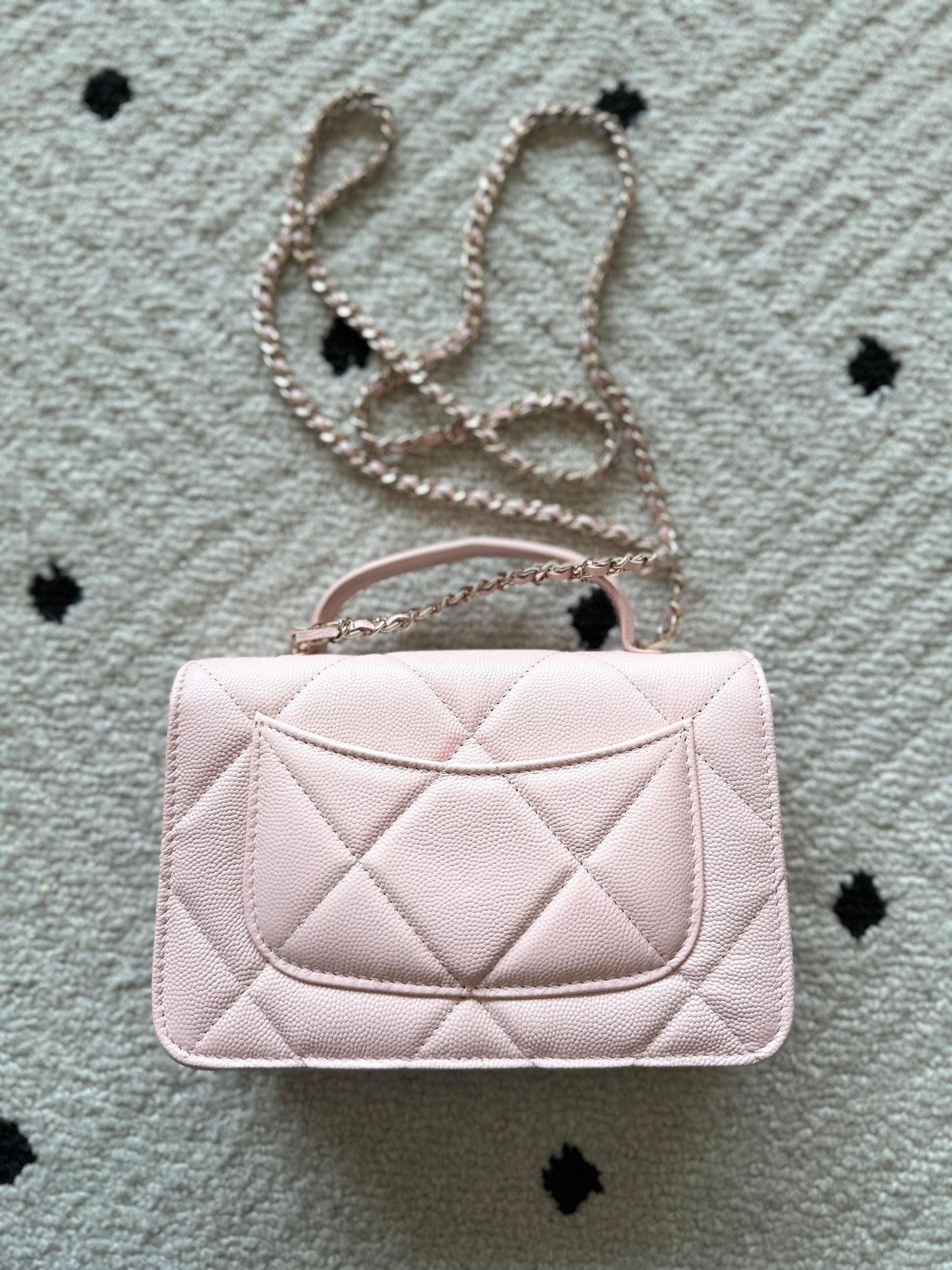 CHANEL 25S MINI FLAP BAG 19 IN LIGHT PINK CAVIAR LEATHER