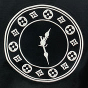 LV T-SHIRT IN BLACK PURE COTTON EMBROIDERED LOGO 238889