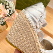 GG  Crochet platform Espadrilles Silver
