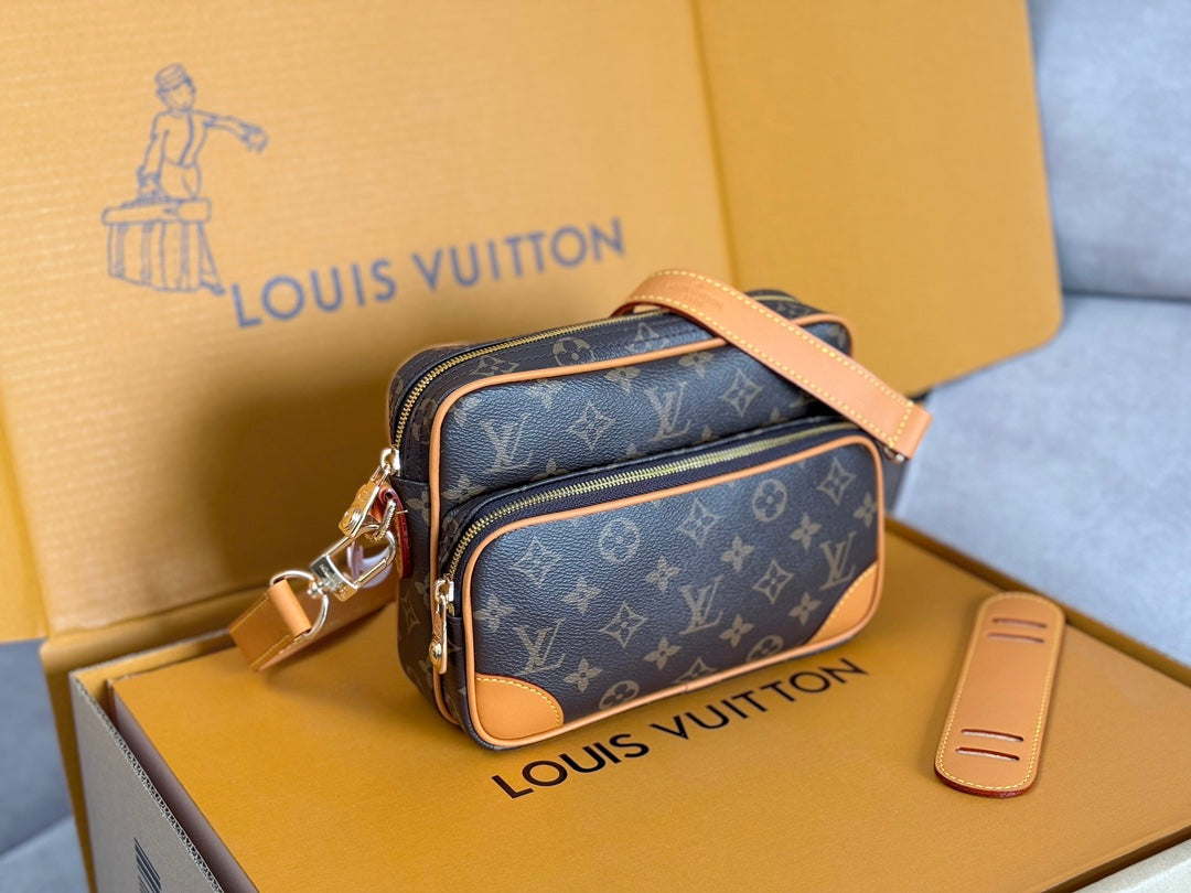 LV 25S TROCADERO MEDIUM MESSENGER BAG 25 IN BROWN MONOGRAM CANVAS GOLD HARDWARE