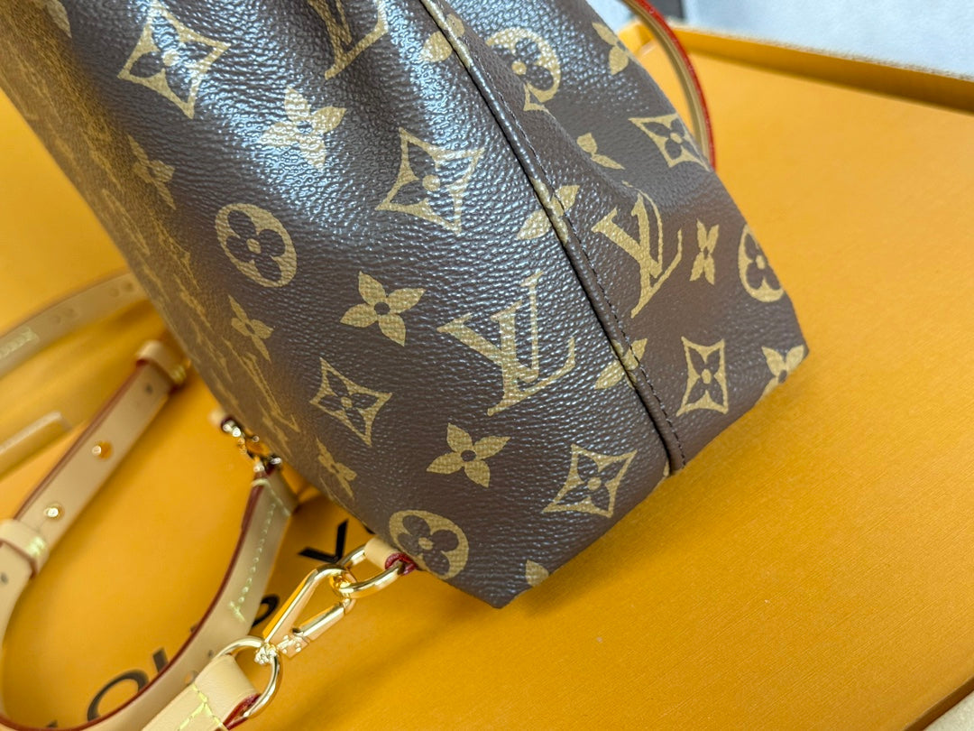 LV 25S MONTSOURIS MINI 20 IN BROWN MONOGRAM CANVAS LEATHER TRIM GOLD HARDWARE