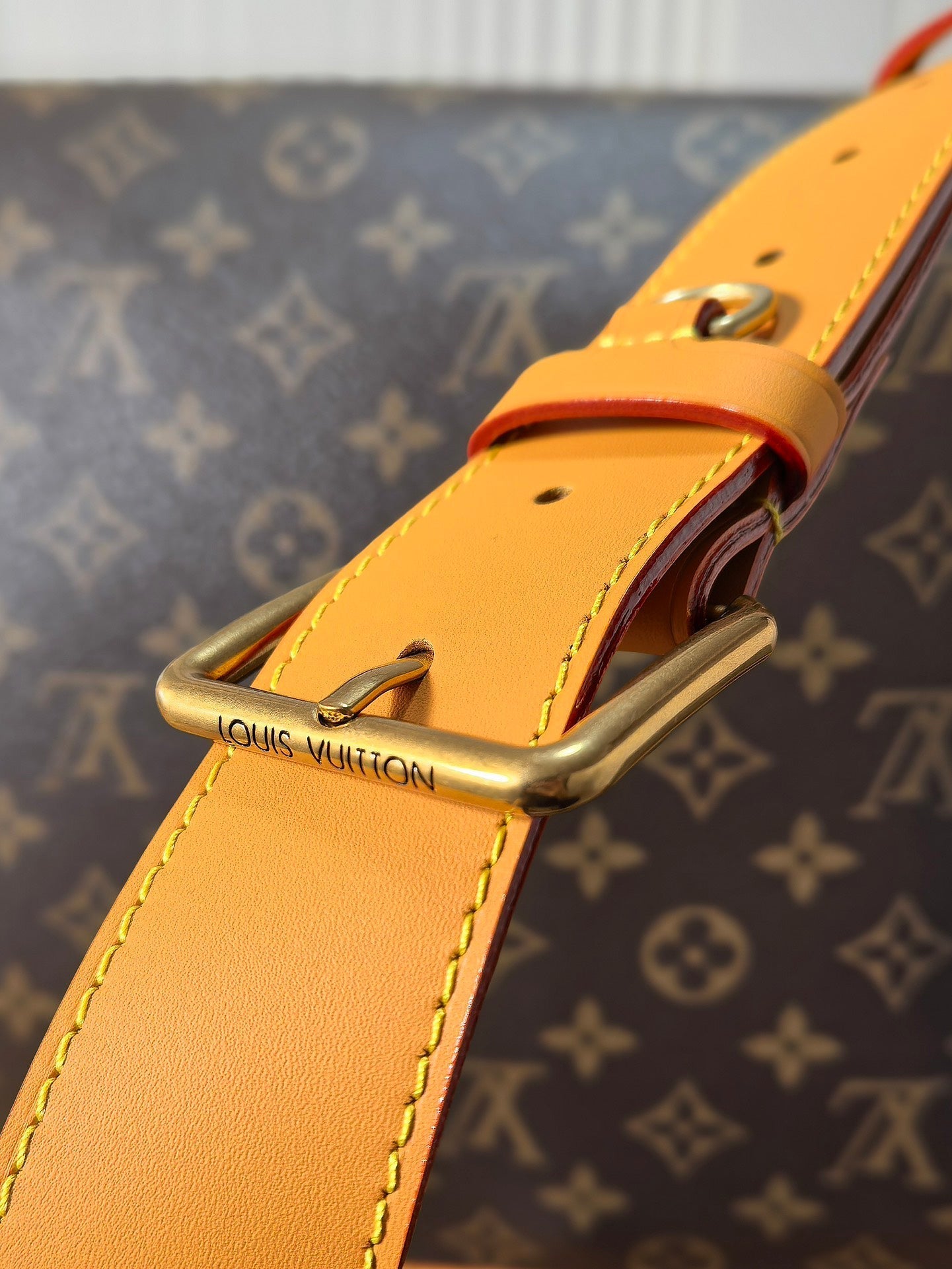 LV 25S SATCHEL BAG 35 IN BROWN CANVAS MONOGRAM GOLD HARDWARE