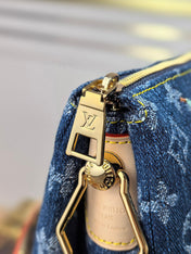 LV 25S COUSSIN BAG 26 IN DARK BLUE DENIM MONOGRAM CHERRY GOLD HARDWARE