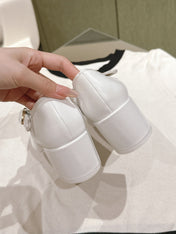 CC HIGH MARY JANE WHITE LAMBSKIN