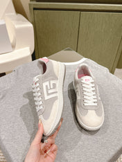 BALMAIN 26S SNEAKERS IN LIGHT BEIGE AND SOFT TAUPE SUEDE