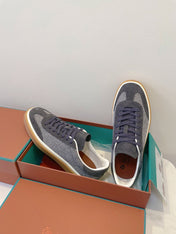 SNEAKERS IN DARK GREY SUEDE WITH CANVAS
