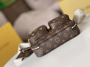 LV 25S UTILITY CROSSBODY HANDBAG 18 IN BROWN MONOGRAM CANVAS GOLD HARDWARE