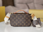 LV 25S UTILITY CROSSBODY HANDBAG 18 IN BROWN MONOGRAM CANVAS GOLD HARDWARE