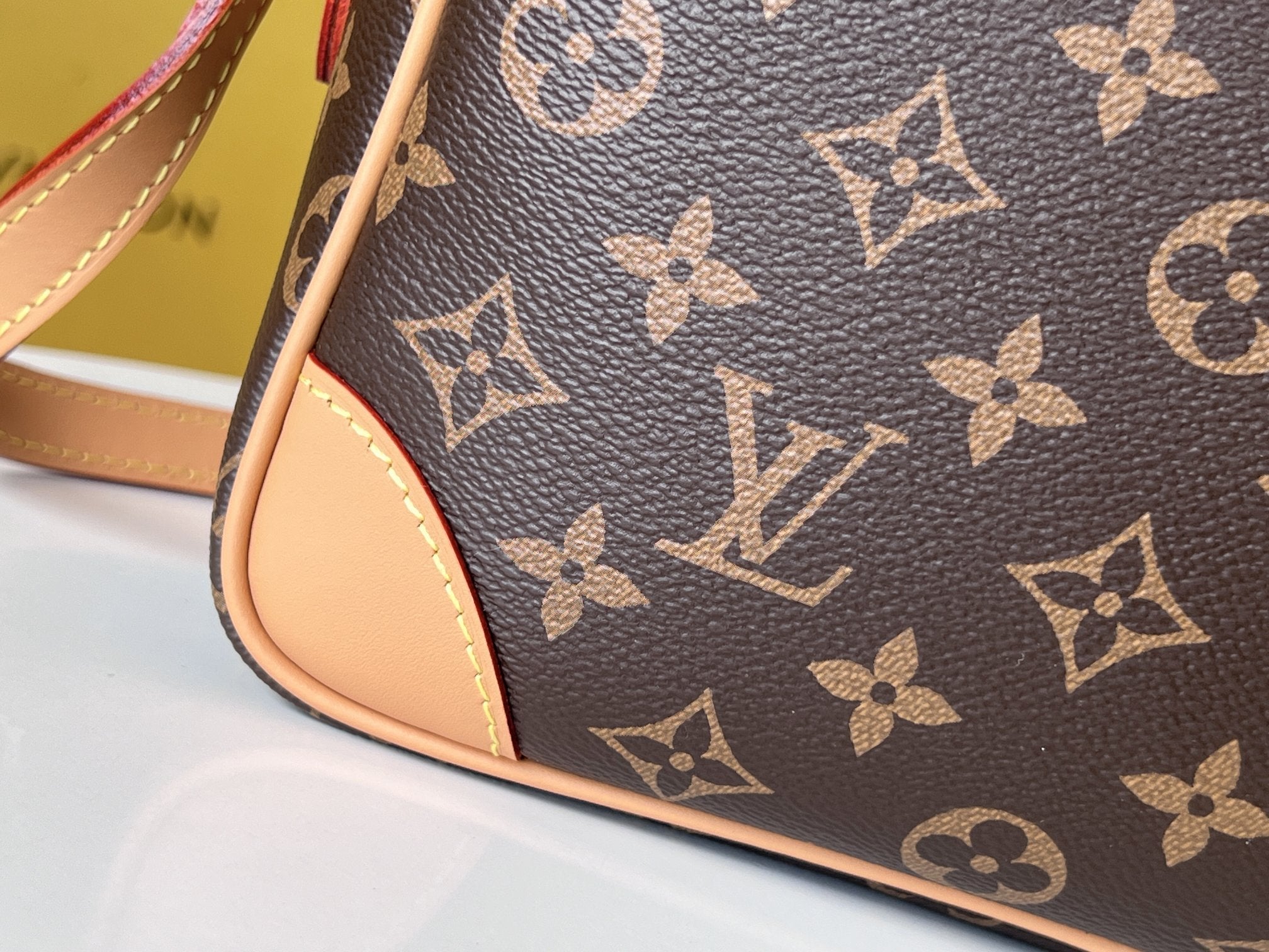 LV 25S TROCADERO MESSENGER BAG 29 IN BROWN MONOGRAM COATED CANVAS