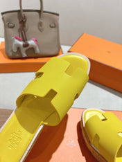 HM 25S HIGH WEDGE SANDALS IN YELLOW LAMBSKIN STYLE 26