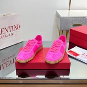 VALENTINO 25S UPVILLAGE SNEAKERS IN PINK SUEDE
