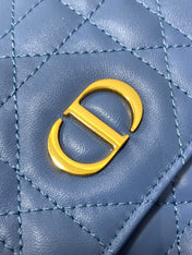 SMALL 20 CARO BACKPACK IN ROYAL BLUE MACROCANNAGE LAMBSKIN