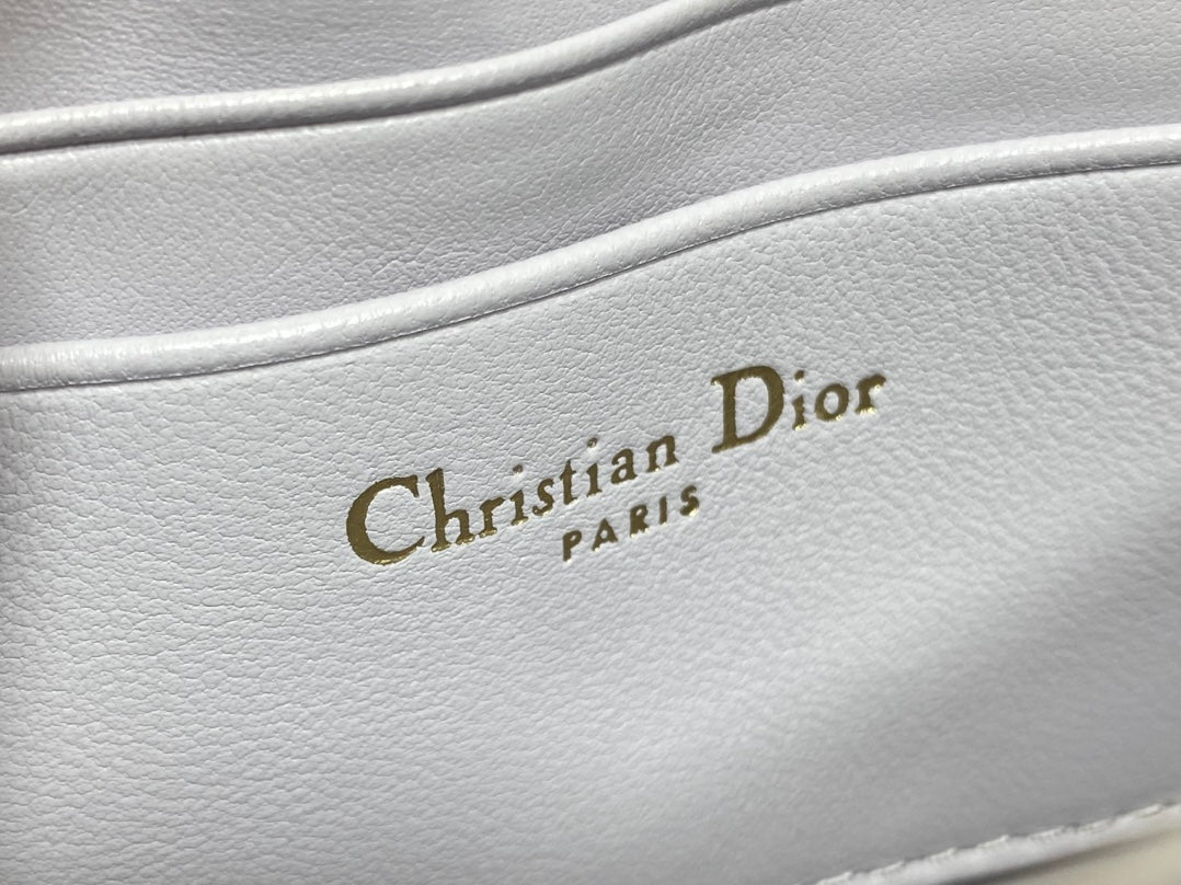 DIOR 25S DIOR TALK PHONE POUCH 21 IN PALE LILAC CALFSKIN GOLD HARDWARE