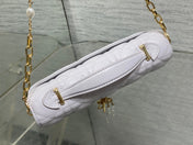 DIOR 25S DIOR TALK PHONE POUCH 21 IN PALE LILAC CALFSKIN GOLD HARDWARE
