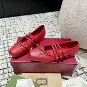 MARY JANE FLAT IN CRIMSON RED CALFSKIN