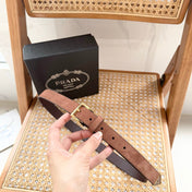 PRADA 25S BELT 25 MM IN BROWN SUEDE 542643