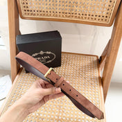 PRADA 25S BELT 25 MM IN BROWN SUEDE 542643