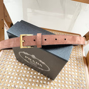 PRADA 25S BELT 25 MM IN BROWN SUEDE 542643