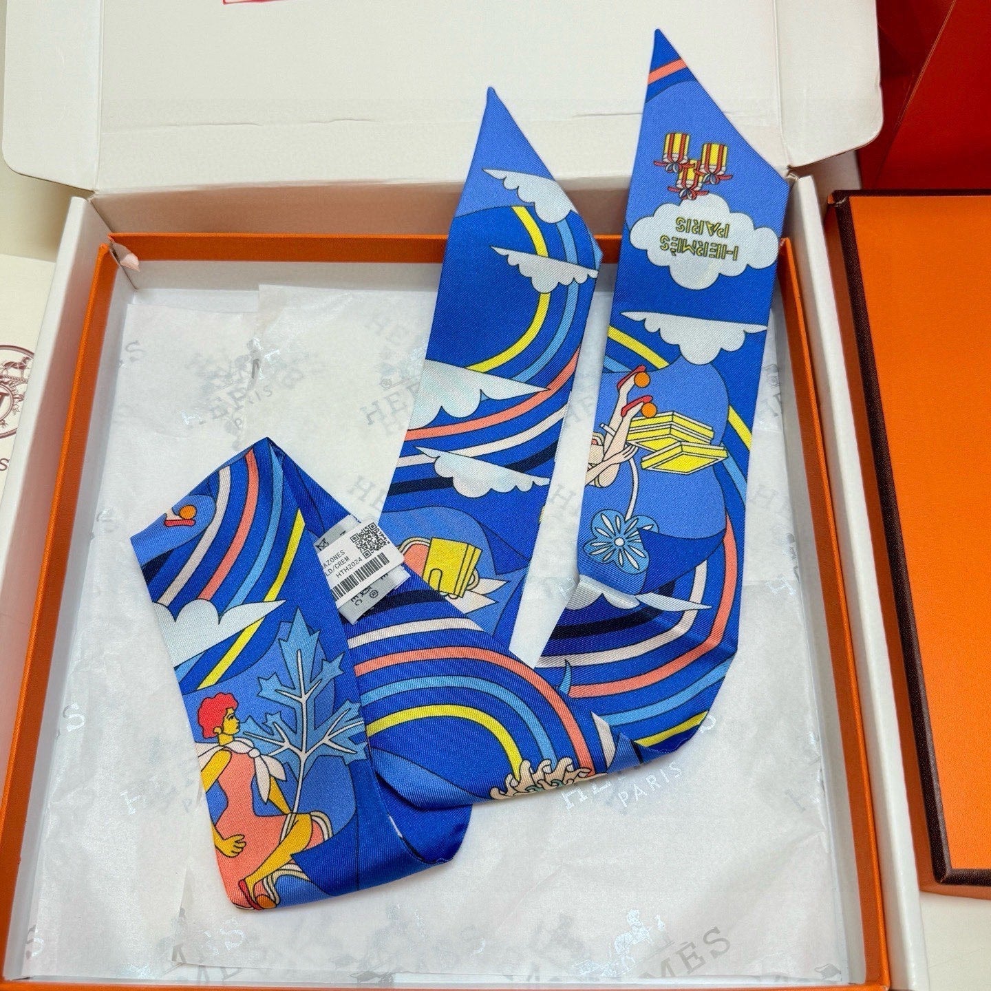 HERMES 26S TWILLY SCARF 86 IN SILK 496166
