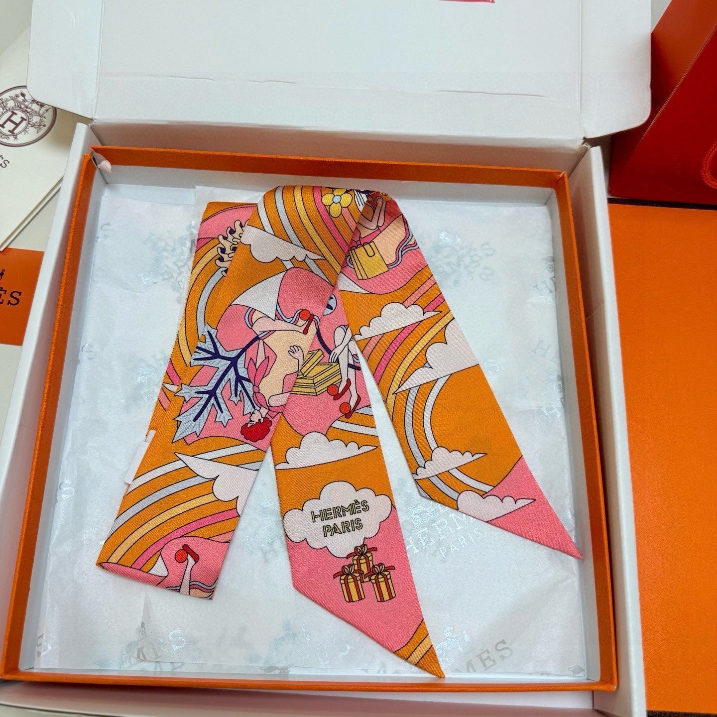 HERMES 26S TWILLY SCARF 86 IN SILK 496169