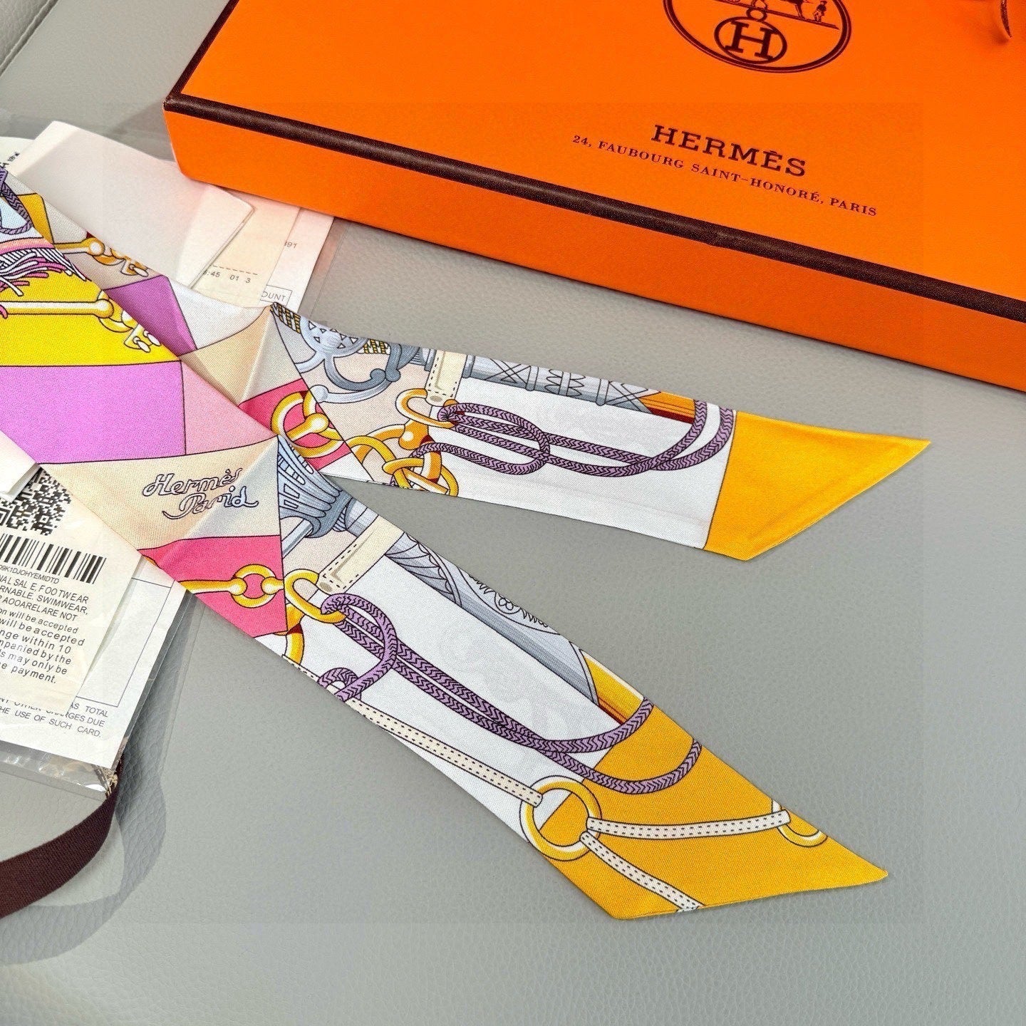 HERMES 26S TWILLY SCARF 86 IN SILK 496176