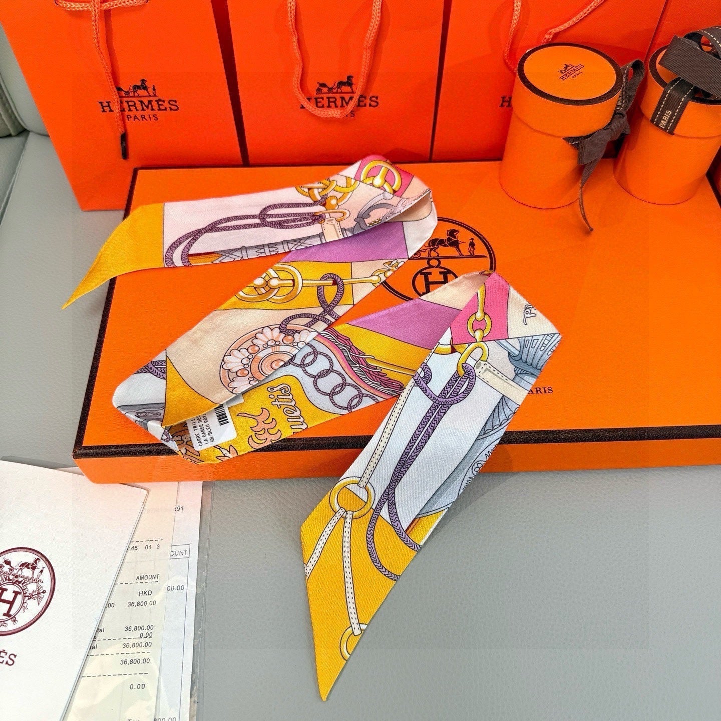 HERMES 26S TWILLY SCARF 86 IN SILK 496176