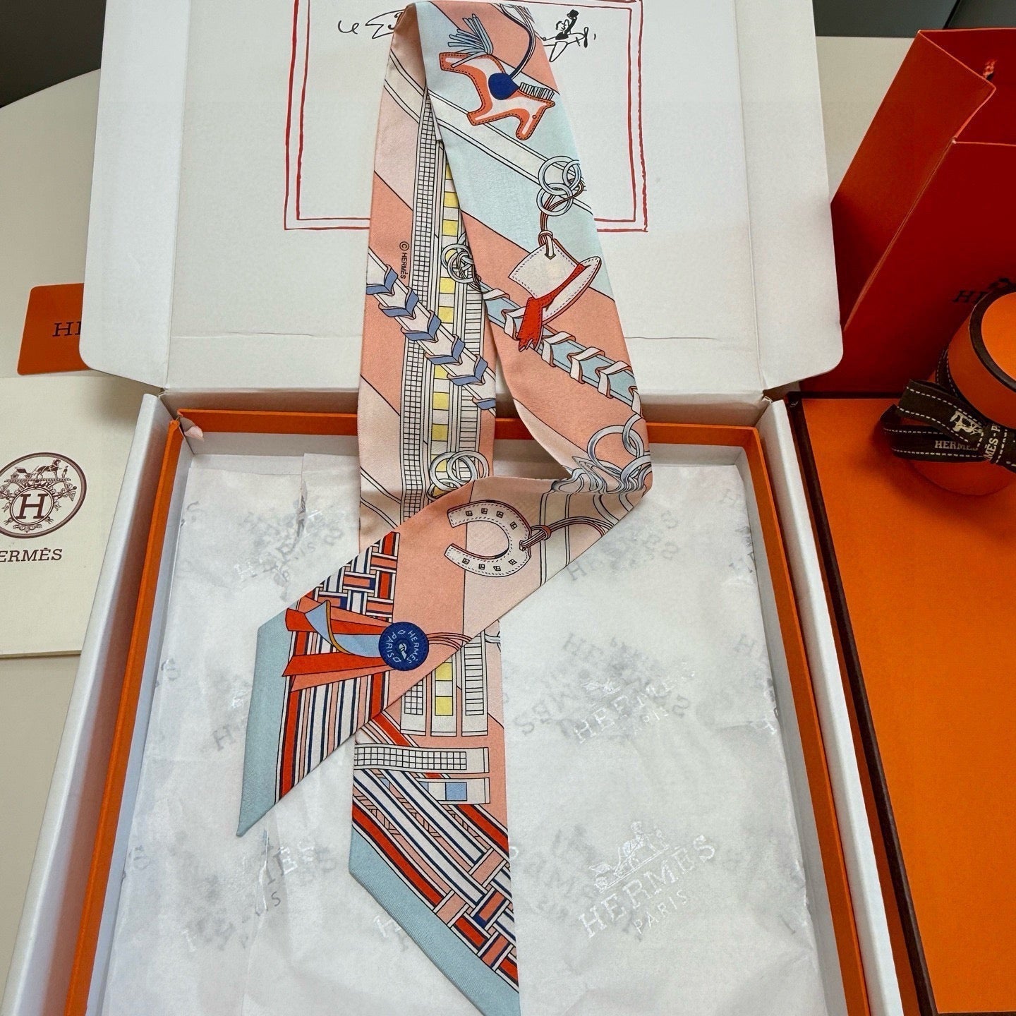 HERMES 26S TWILLY SCARF 86 IN SILK 498655